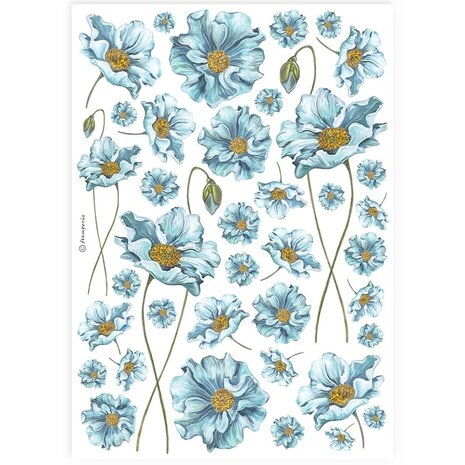 Stamperia Best Sellers Collection A4 Rice Paper Blue Flowers (DFSA4893) Stamperia Best Sellers Collection A4 Rice Paper Blue Flowers (DFSA4893)