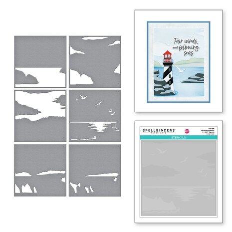 Spellbinders Fair Winds Uncharted Waters Stencils (STN-088) Spellbinders Fair Winds Uncharted Waters Stencils (STN-088)