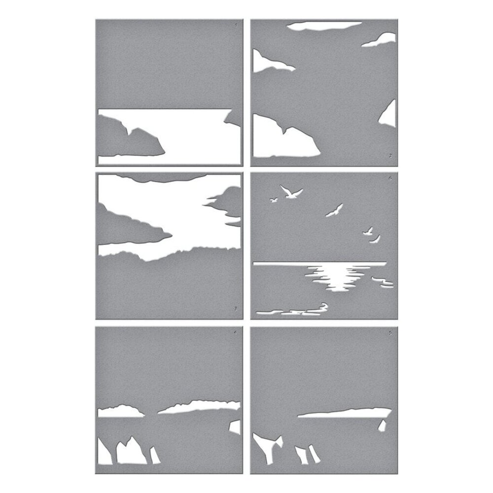 Spellbinders Fair Winds Uncharted Waters Stencils (STN-088) Spellbinders Fair Winds Uncharted Waters Stencils (STN-088)