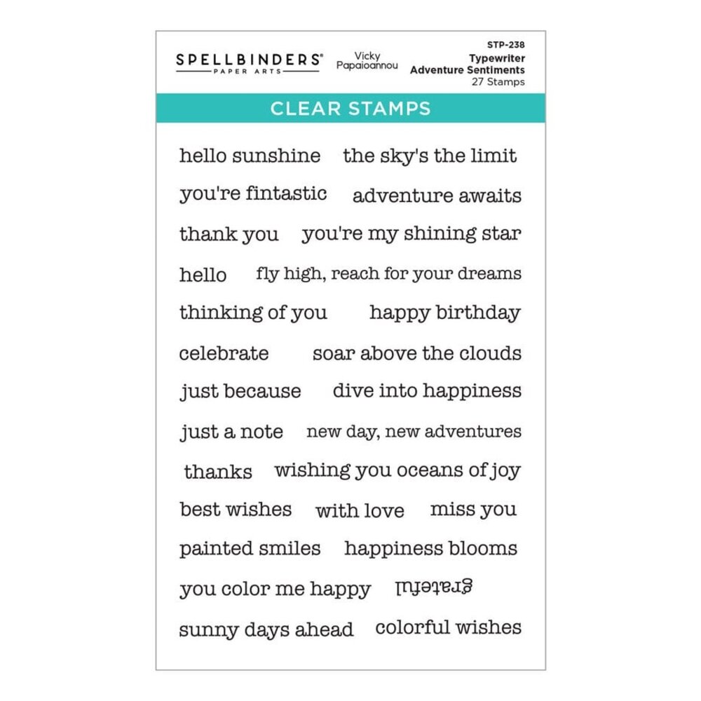 Spellbinders Tunnel Scapes Typewriter Adventure Sentiments Clear Stamp (STP-238) Spellbinders Tunnel Scapes Typewriter Adventure Sentiments Clear Stamp (STP-238)