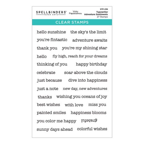 Spellbinders Tunnel Scapes Typewriter Adventure Sentiments Clear Stamp (STP-238) Spellbinders Tunnel Scapes Typewriter Adventure Sentiments Clear Stamp (STP-238)