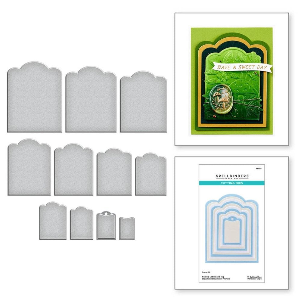 Spellbinders Sealed 3D Botanical Scallop Labels and Tag Dies (S5-625)