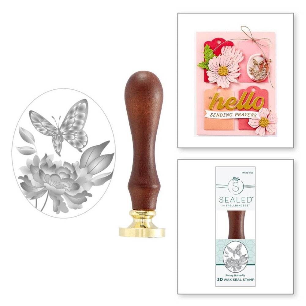 Spellbinders Sealed 3D Botanical Peony Butterfly 3D Wax Seal Stamp (WS3D-003) Spellbinders Sealed 3D Botanical Peony Butterfly 3D Wax Seal Stamp (WS3D-003)