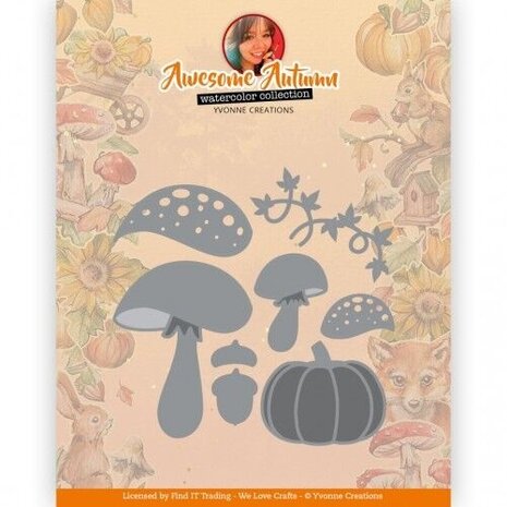 Yvonne Creations Awesome Autumn Dies Autumn Mushrooms (YCD10325) Yvonne Creations Awesome Autumn Dies Autumn Mushrooms (YCD10325)