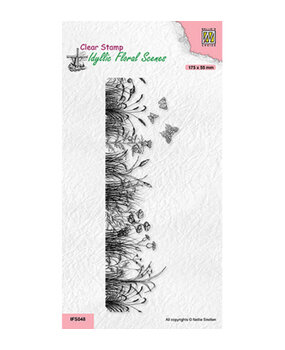 Nellie Snellen Clear Stamp Slimline Meadow with Butterflies (IFS048) Nellie Snellen Clear Stamp Slimline Meadow with Butterflies (IFS048)