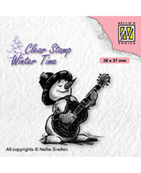 Nellie Snellen Clear Stamp Snowman with Guitar (WT008)*