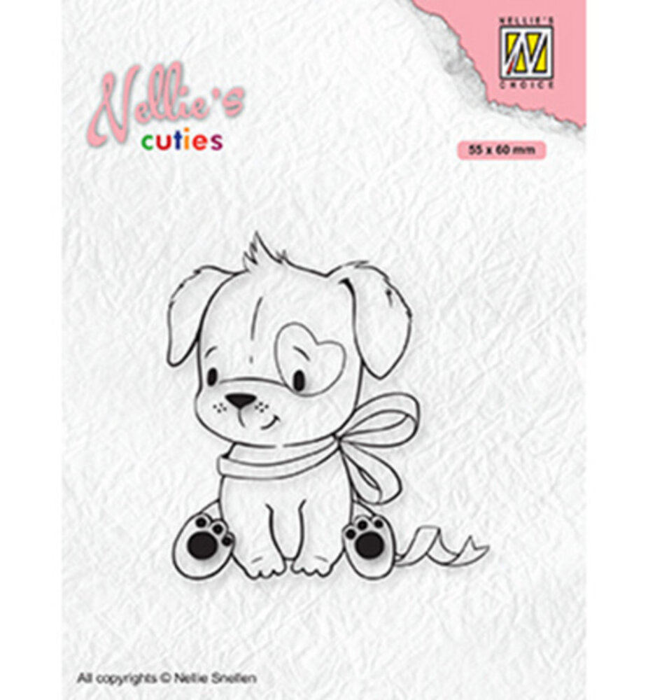 Nellie Snellen Clear Stamp Dog with Christmas-Bow (NCCS015)