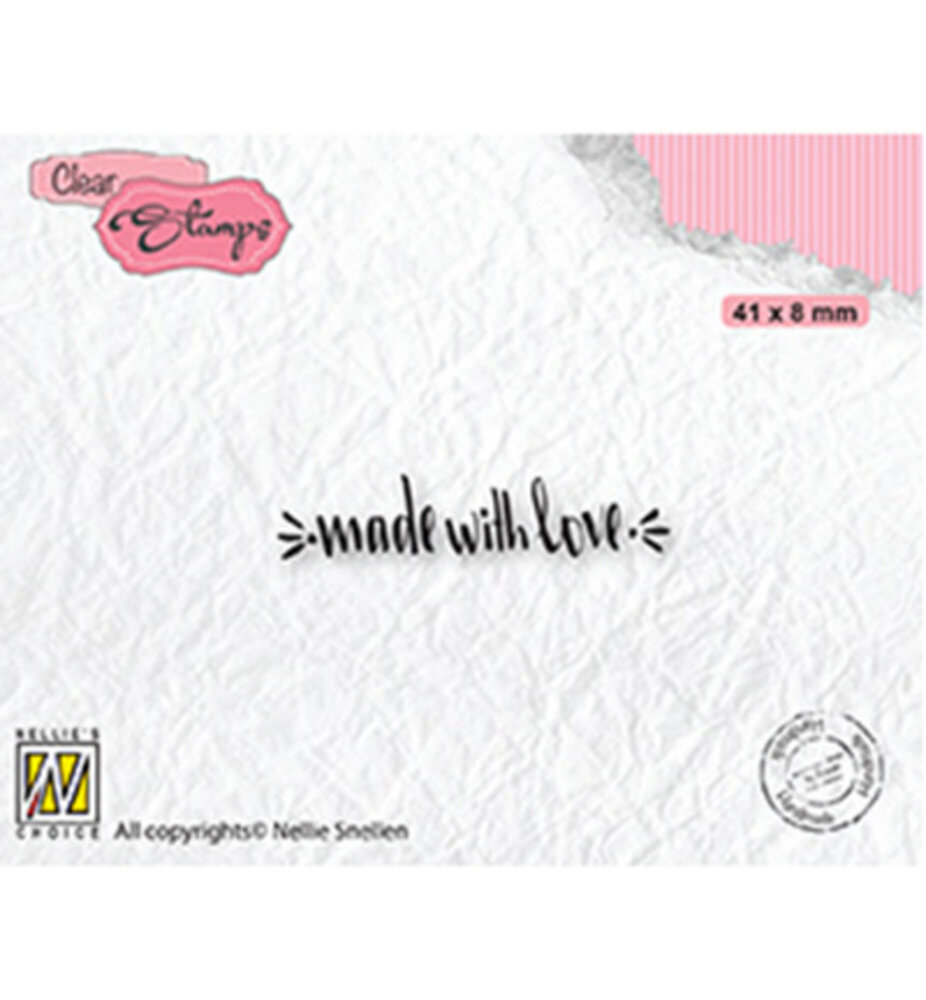 Nellie Snellen Clear Stamp Text Made With Love (DTCS031) Nellie Snellen Clear Stamp Text Made With Love (DTCS031)