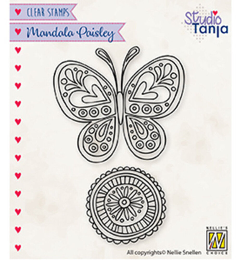 Nellie Snellen Clear Stamp Mandala's Paisley Butterfly (CSMAN011)