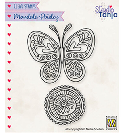 Nellie Snellen Clear Stamp Mandala's Paisley Butterfly (CSMAN011)