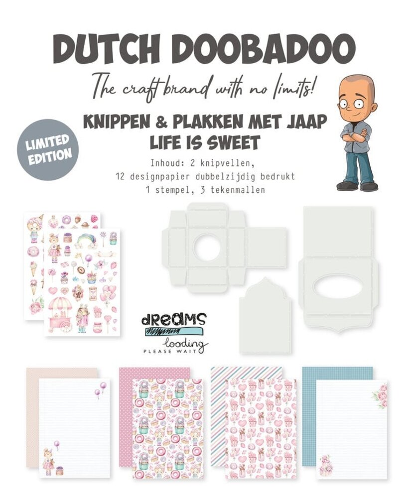 Dutch Doobadoo Limited Edition Crafty Kit Knippen en Plakken met Jaap Life is Sweet (473.013.005)