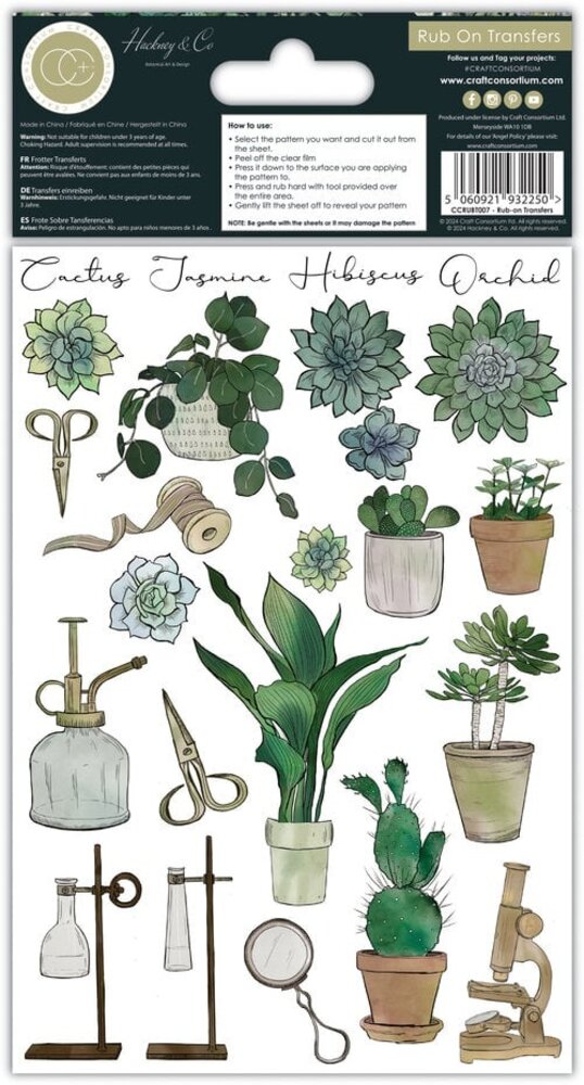 Craft Consortium Botany Boutique Rub-on Transfers (CCRUBT007) Craft Consortium Botany Boutique Rub-on Transfers (CCRUBT007)