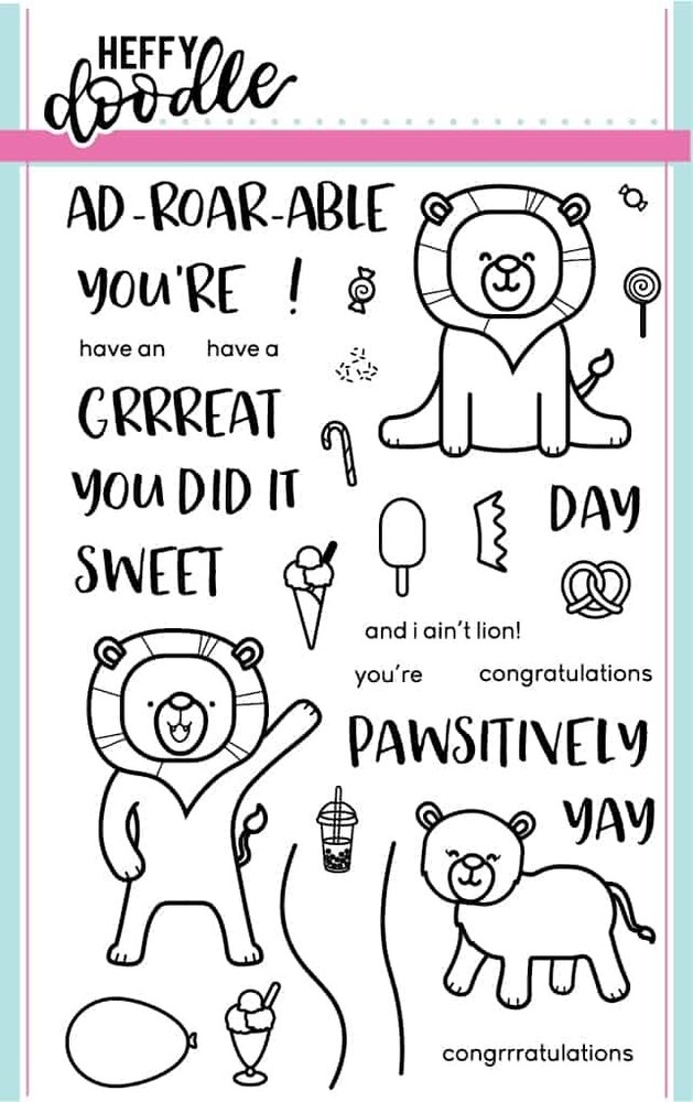 Heffy Doodle Ad-Roar-Able Lions Clear Stamps (HFD0007)