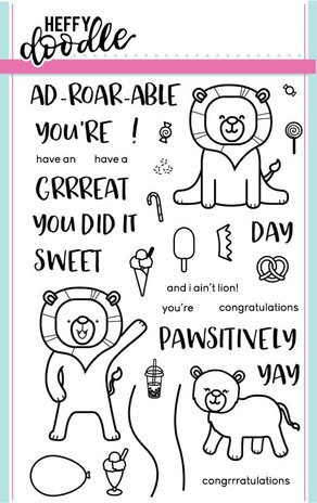 Heffy Doodle Ad-Roar-Able Lions Clear Stamps (HFD0007)
