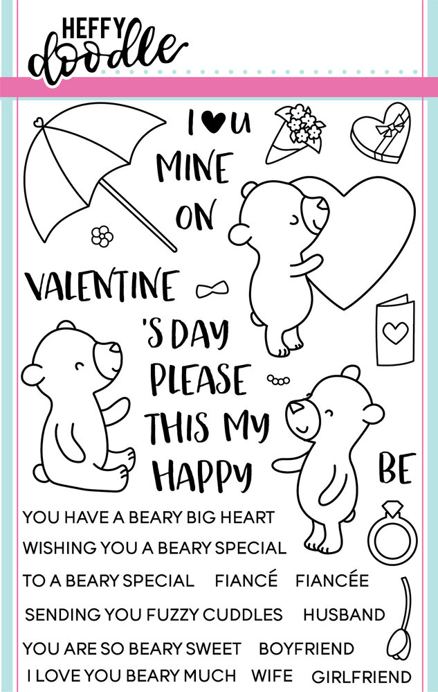 Heffy Doodle Beary Big Heart Clear Stamps (HFD0018) Heffy Doodle Beary Big Heart Clear Stamps (HFD0018)