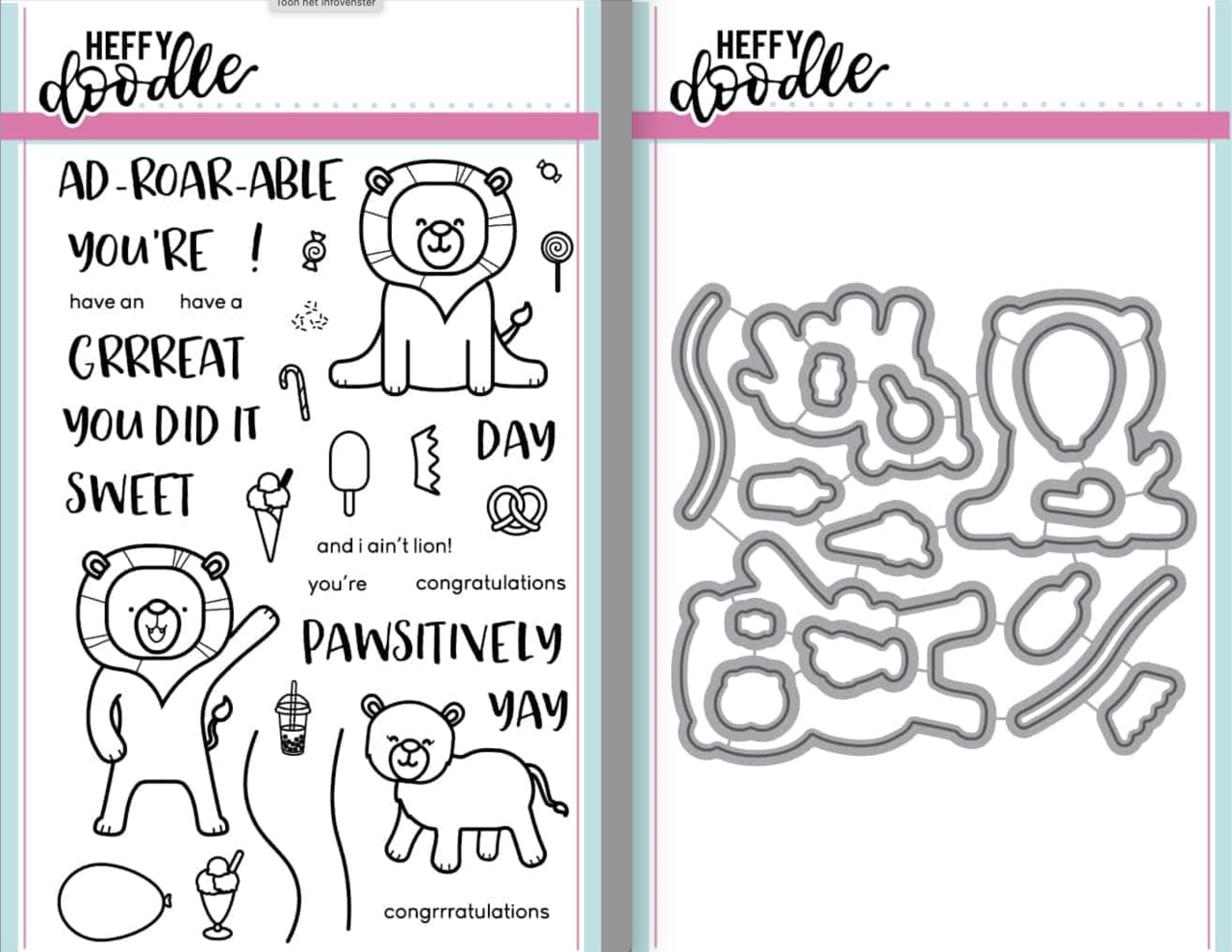 Heffy Doodle Ad-Roar-Able Lions Stamp & Die Set (HFD0007) Heffy Doodle Ad-Roar-Able Lions Stamp & Die Set (HFD0007)