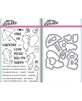 Heffy Doodle Beary Big Heart Stamp & Die Set (HFD00019) Heffy Doodle Beary Big Heart Stamp & Die Set (HFD00019)