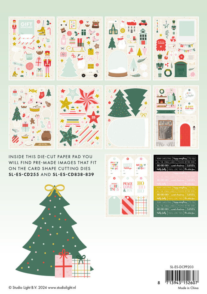 Studio Light Christmas Essentials Sweet Christmas A5 Die-Cut Paper Pad (SL-ES-DCPP203)