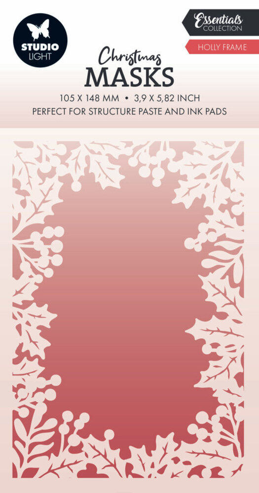Studio Light Christmas Essentials Holly Frame Masking Stencil (SL-ES-MASK289)