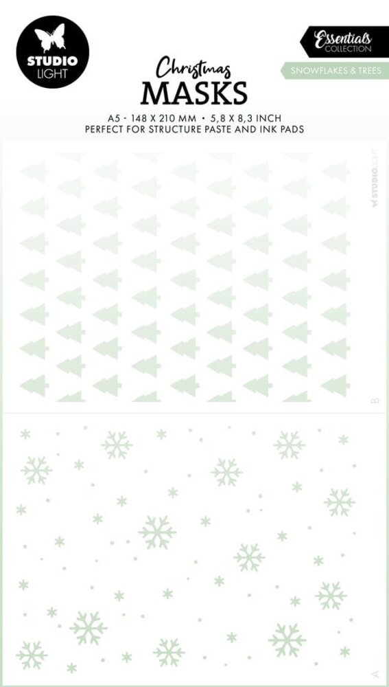 Studio Light Christmas Essentials Snowflakes & Trees Masking Stencil (SL-ES-MASK291) Studio Light Christmas Essentials Snowflakes & Trees Masking Stencil (SL-ES-MASK291)