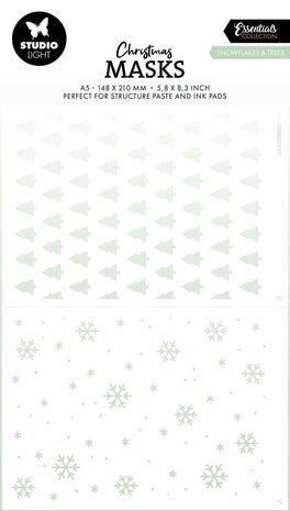 Studio Light Christmas Essentials Snowflakes & Trees Masking Stencil (SL-ES-MASK291) Studio Light Christmas Essentials Snowflakes & Trees Masking Stencil (SL-ES-MASK291)