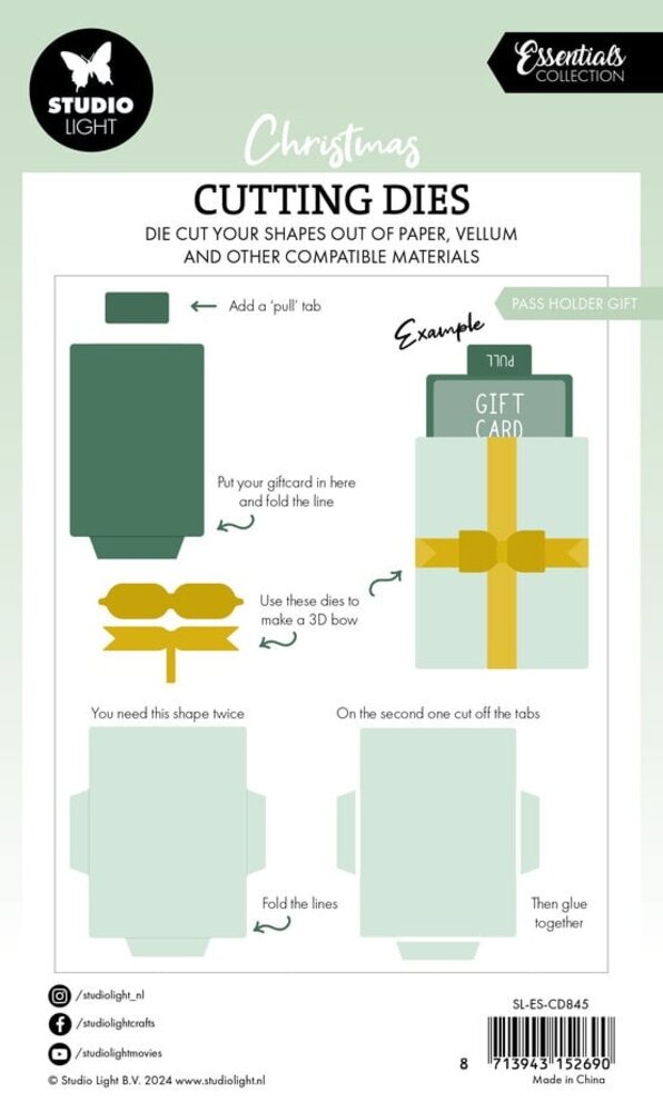 Studio Light Christmas Essentials Snijmal Pass Holder Gift (SL-ES-CD845)
