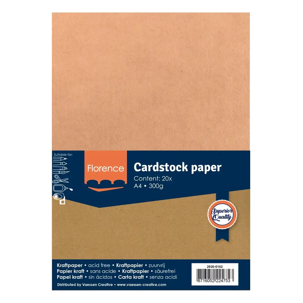 Vaessen Creative Florence Kraft Papier A4 Pack (2920-0102)