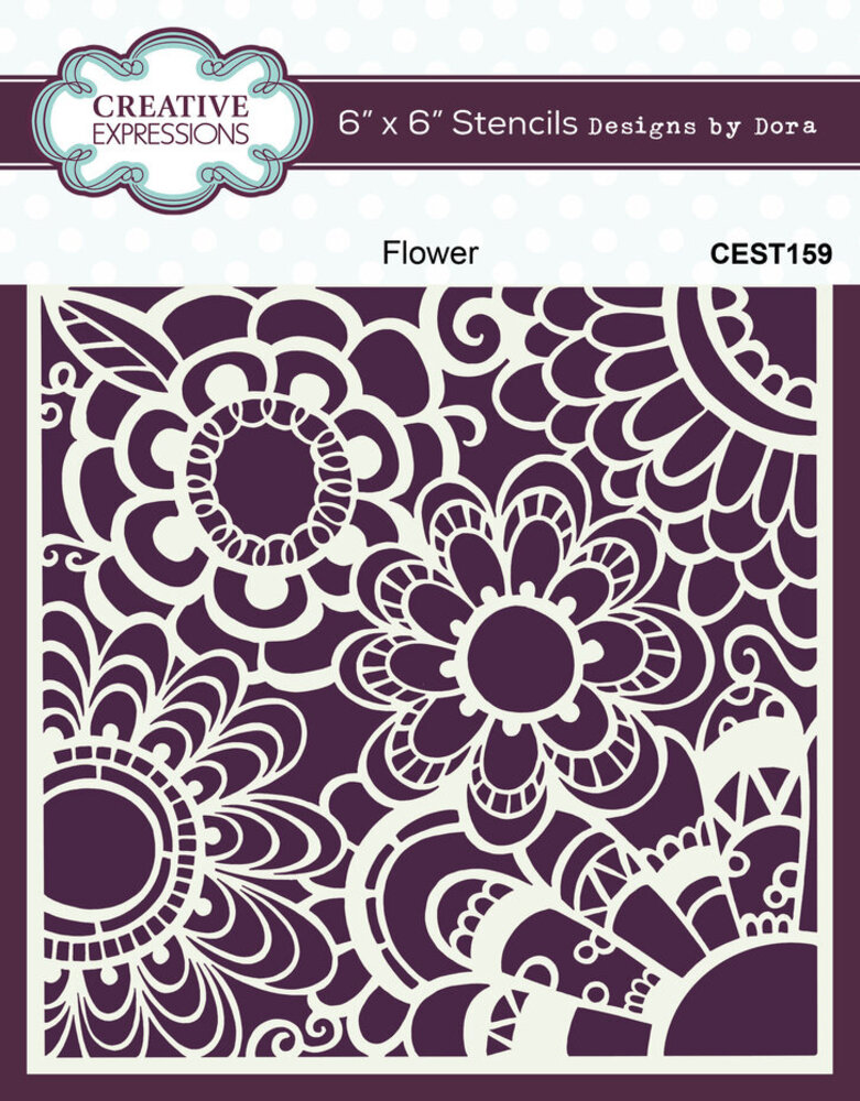 Creative Expressions Flower 6x6 Inch Stencil (CEST159) Creative Expressions Flower 6x6 Inch Stencil (CEST159)