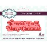 Creative Expressions Sue Wilson Craft Die Festive Shadowed Sentiments To Wish You A Merry Christmas (CEDSS053)