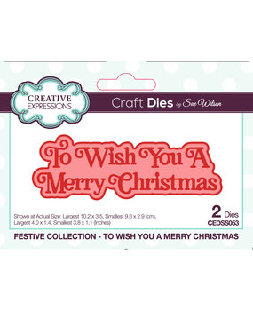 Creative Expressions Sue Wilson Craft Die Festive Shadowed Sentiments To Wish You A Merry Christmas (CEDSS053) Creative Expressions Sue Wilson Craft Die Festive Shadowed Sentiments To Wish You A Merry Christmas (CEDSS053)