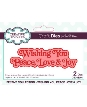 Creative Expressions Sue Wilson Craft Die Festive Shadowed Sentiments Wishing You Peace Love & Joy (CEDSS054) Creative Expressions Sue Wilson Craft Die Festive Shadowed Sentiments Wishing You Peace Love & Joy (CEDSS054)