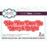 Creative Expressions Sue Wilson Craft Die Festive Shadowed Sentiments May Your Day Be Merry & Bright (CEDSS055)