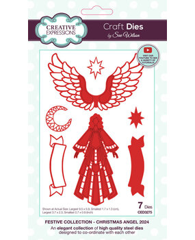 Creative Expressions Sue Wilson Craft Die Festive Christmas Angel (CED3275) Creative Expressions Sue Wilson Craft Die Festive Christmas Angel (CED3275)