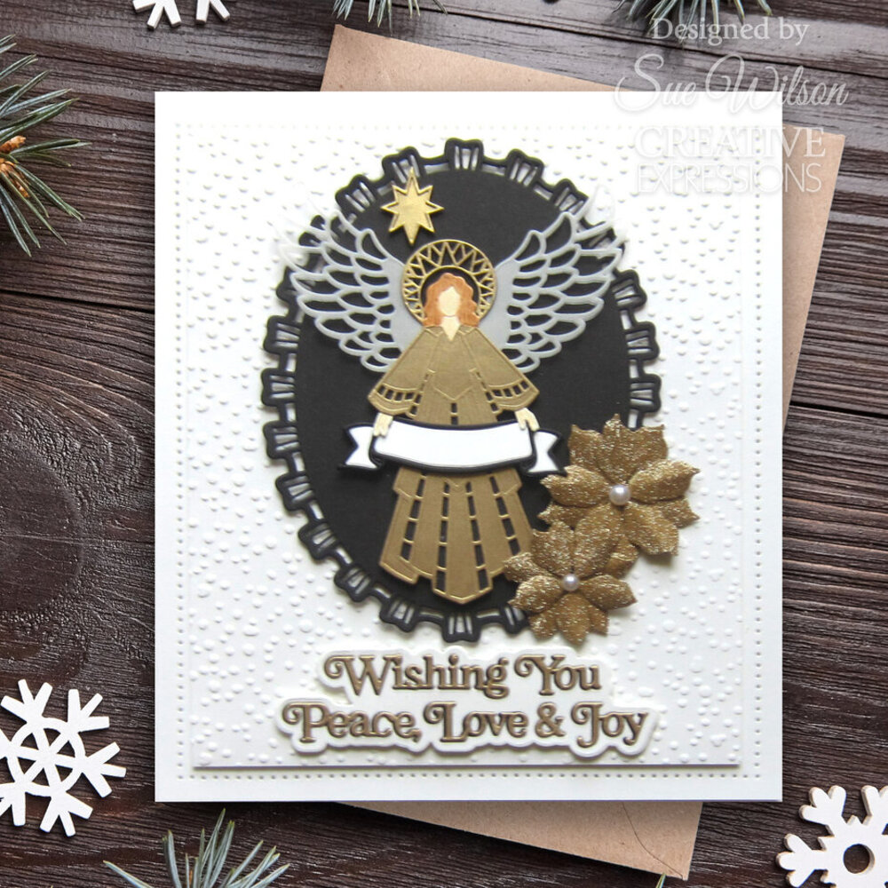 Creative Expressions Sue Wilson Craft Die Festive Christmas Angel (CED3275) Creative Expressions Sue Wilson Craft Die Festive Christmas Angel (CED3275)