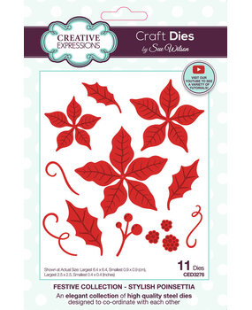 Creative Expressions Sue Wilson Craft Die Festive Stylish Poinsettia (CED3276) Creative Expressions Sue Wilson Craft Die Festive Stylish Poinsettia (CED3276)