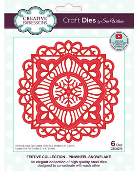 Creative Expressions Sue Wilson Craft Die Festive Pinwheel Snowflake (CED3279) Creative Expressions Sue Wilson Craft Die Festive Pinwheel Snowflake (CED3279)