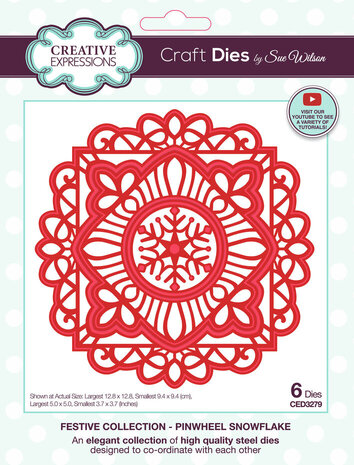 Creative Expressions Sue Wilson Craft Die Festive Pinwheel Snowflake (CED3279) Creative Expressions Sue Wilson Craft Die Festive Pinwheel Snowflake (CED3279)