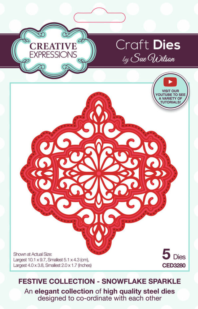 Creative Expressions Sue Wilson Craft Die Festive Snowflake Sparkle (CED3280) Creative Expressions Sue Wilson Craft Die Festive Snowflake Sparkle (CED3280)