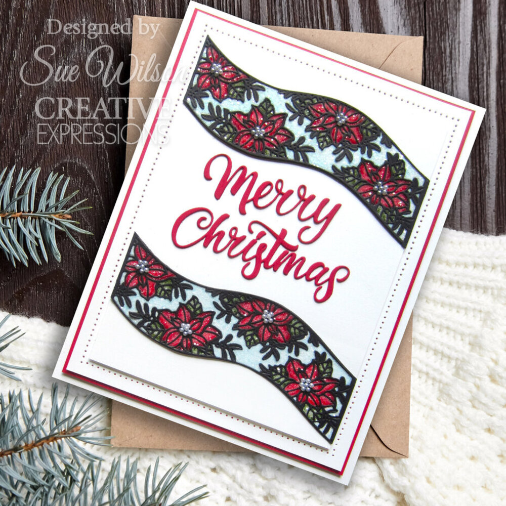 Creative Expressions Sue Wilson Craft Die Festive Poinsettia Ribbon Wave (CED3282) Creative Expressions Sue Wilson Craft Die Festive Poinsettia Ribbon Wave (CED3282)