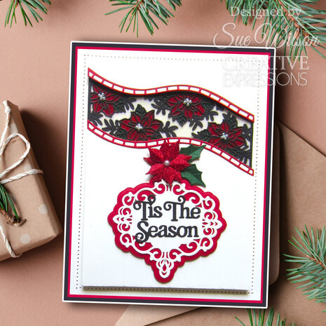 Creative Expressions Sue Wilson Craft Die Festive Poinsettia Ribbon Wave (CED3282) Creative Expressions Sue Wilson Craft Die Festive Poinsettia Ribbon Wave (CED3282)