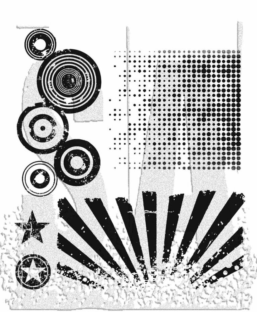 Stampers Anonymous Cling Stamps Psychedelic Grunge (CMS056) Stampers Anonymous Cling Stamps Psychedelic Grunge (CMS056)
