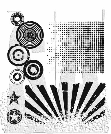 Stampers Anonymous Cling Stamps Psychedelic Grunge (CMS056) Stampers Anonymous Cling Stamps Psychedelic Grunge (CMS056)