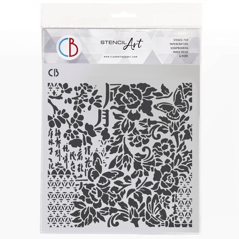 Ciao Bella Papercrafting Land of the Rising Sun 8x8 Inch Masking Stencil Harmonious Flowering (MS8-058) Ciao Bella Papercrafting Land of the Rising Sun 8x8 Inch Masking Stencil Harmonious Flowering (MS8-058)
