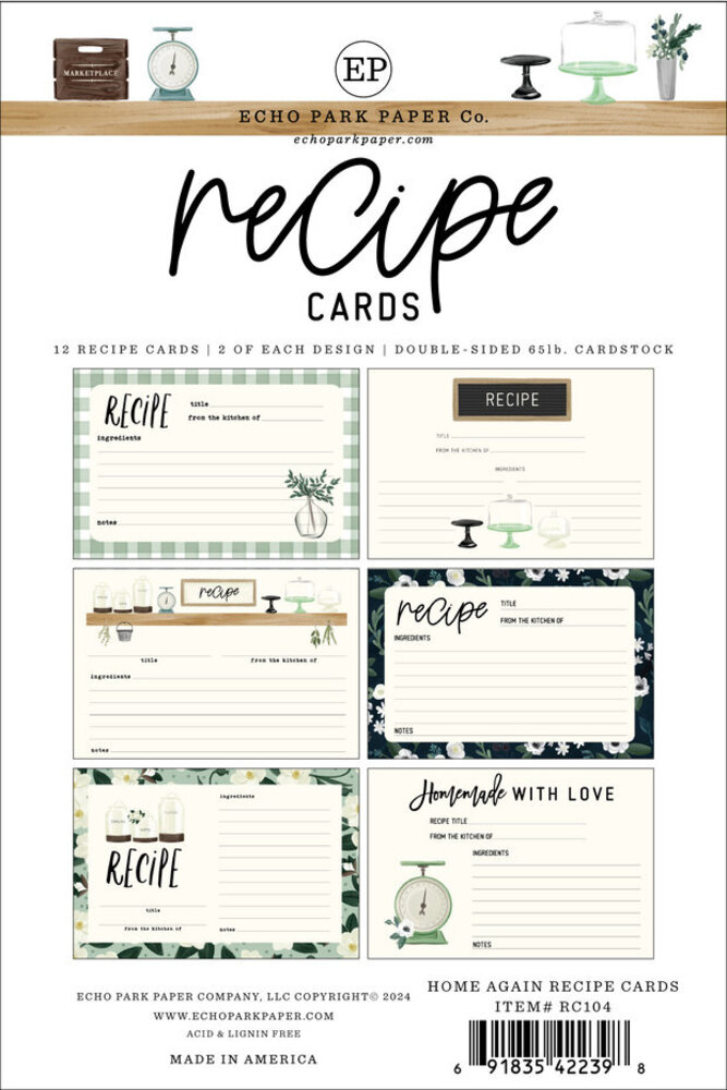 Echo Park Home Again Recipe Cards (RC104) Echo Park Home Again Recipe Cards (RC104)