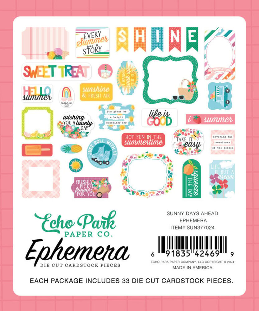 Echo Park Sunny Days Ahead Ephemera (SUN377024) Echo Park Sunny Days Ahead Ephemera (SUN377024)