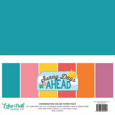 Echo Park Sunny Days Ahead 12x12 Inch Coordinating Solids Paper Pack (SUN377015) Echo Park Sunny Days Ahead 12x12 Inch Coordinating Solids Paper Pack (SUN377015)
