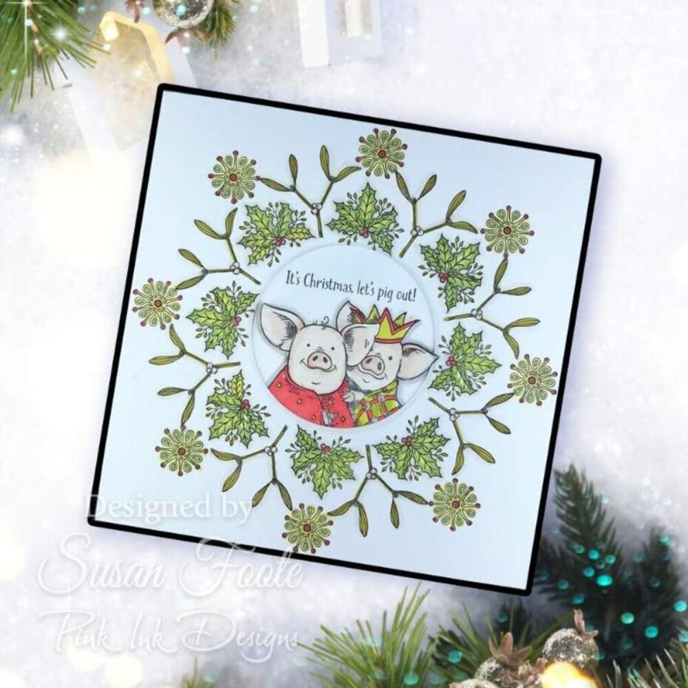 Pink Ink Designs Christmas Series Pigs In Blankets A5 Clear Stamps (PI249)