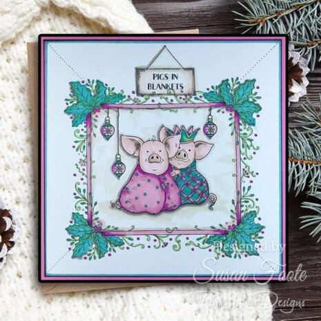 Pink Ink Designs Christmas Series Pigs In Blankets A5 Clear Stamps (PI249)