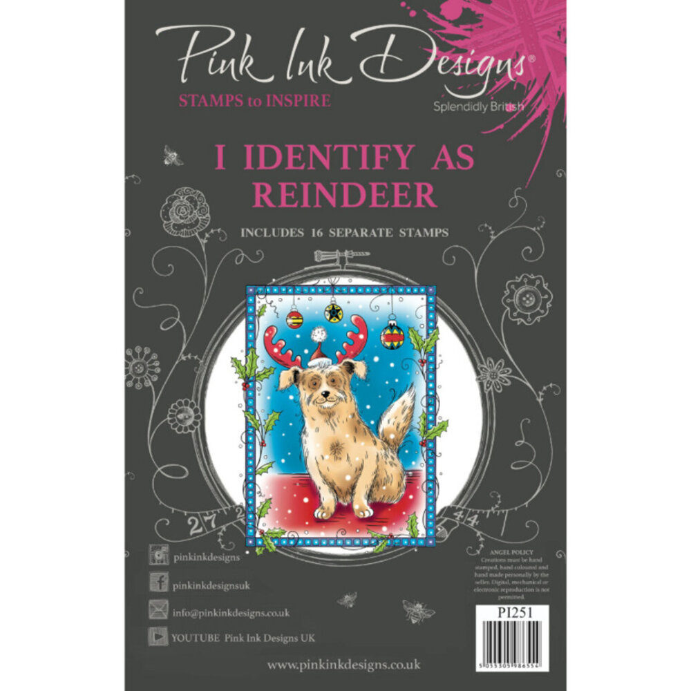 Pink Ink Designs Christmas Series I Identify As Reindeer A5 Clear Stamps (PI251) Pink Ink Designs Christmas Series I Identify As Reindeer A5 Clear Stamps (PI251)