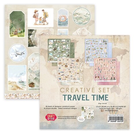 Craft & You Travel Time 12x12 Inch Creative Set (8pcs) (CSET-TRT30-8) Craft & You Travel Time 12x12 Inch Creative Set (8pcs) (CSET-TRT30-8)